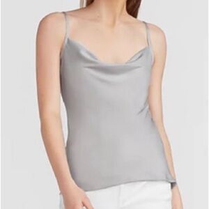 Express Y2K Gray Cowl Neck Cami Top Womens Size L Minimalist Office Neutral